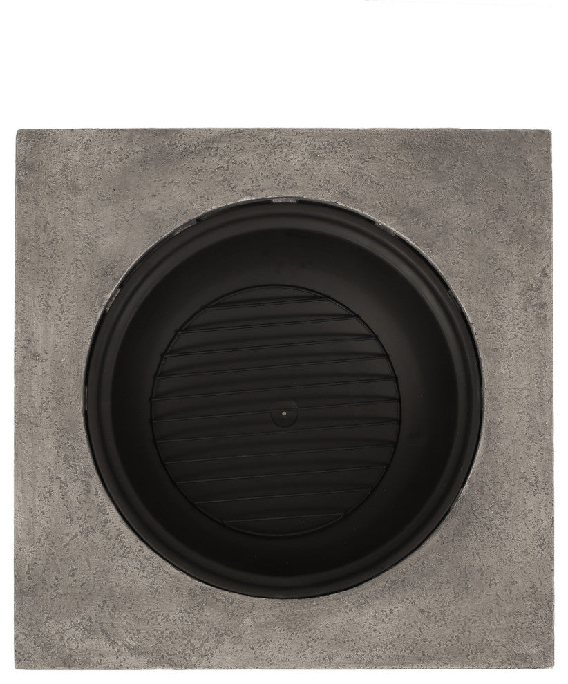 GDF Studio Laraine Outdoor 32" Wood Burning Concrete Square Fire Pit, Gray