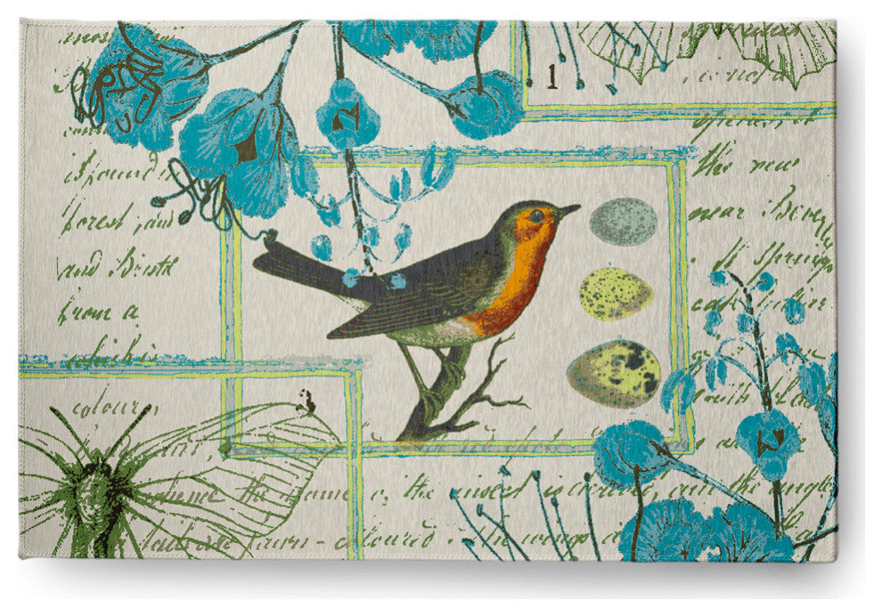 Singing Bird Spring Chenille Rug, Explorer Blue, 4'x6'