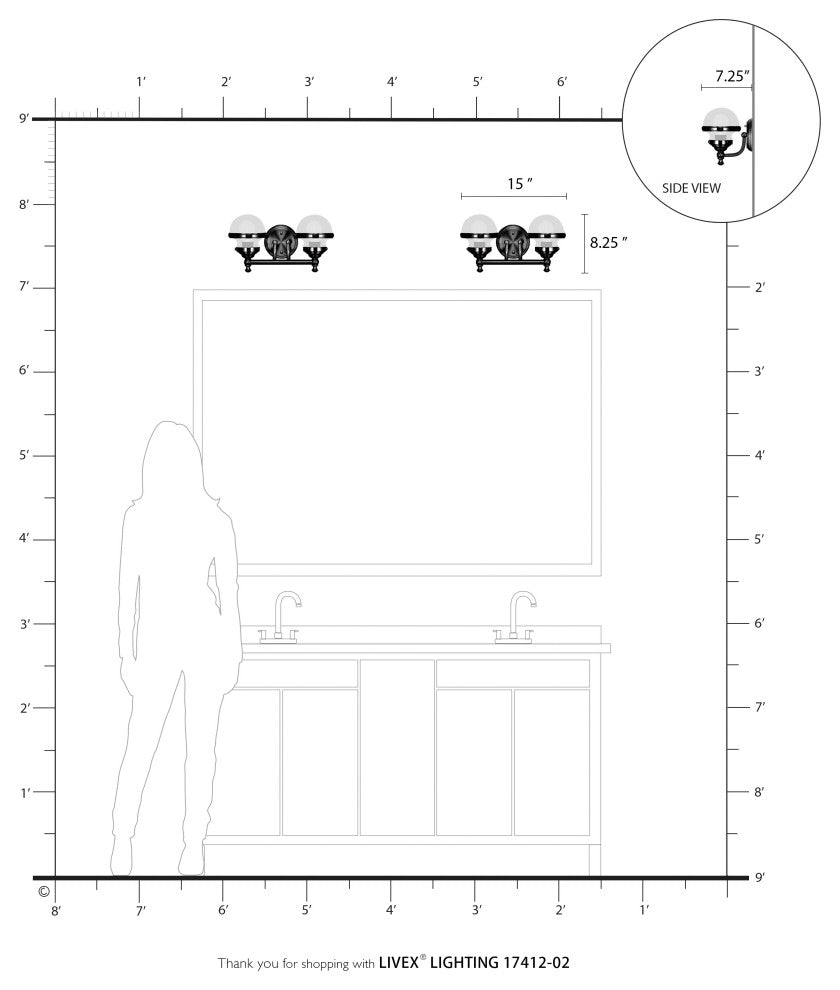 Livex Lighting Polished Brass 2-Light Vanity Sconce