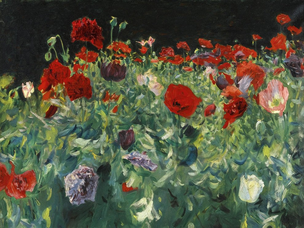 Tile Mural Poppies By John Singer Sargent, 6"x8", Matte