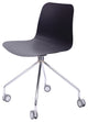 Hebe Series Office Chairs Molded Seat With Chrome Wheel Leg, Set of 2, Black