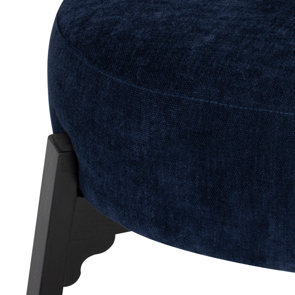 Adelaide Upholstered Dining Chair With Black Legs, Twighlight