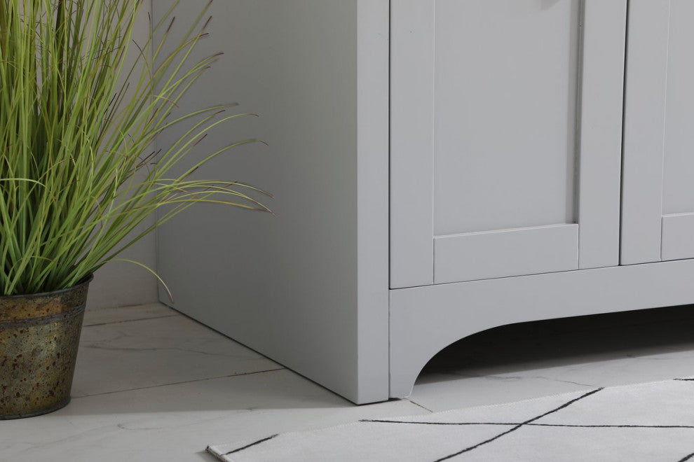 Mia 48" Single Bathroom Vanity, Gray With Backsplash