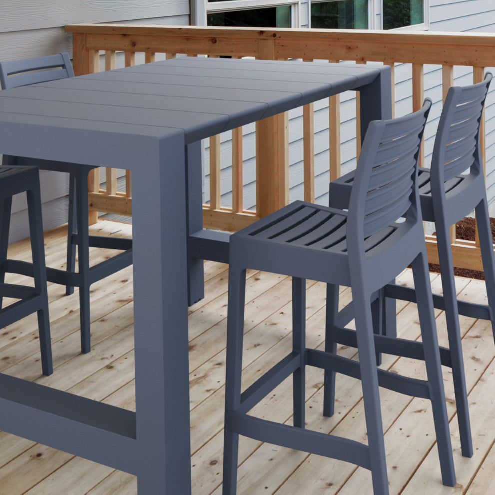 Vegas Ares 5-Piece Bar Set With 39"-55" Extendable Dark Gray