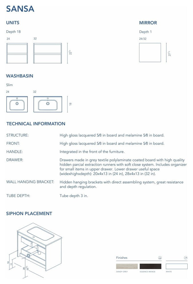 Modern Floating Bath Vanity Sensation Grey, 48" Double Sink