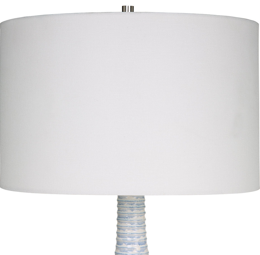 Uttermost Clariot Ribbed Blue Table Lamp