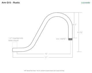 16" Iris LED Barn Light With Rustic Arm, Red