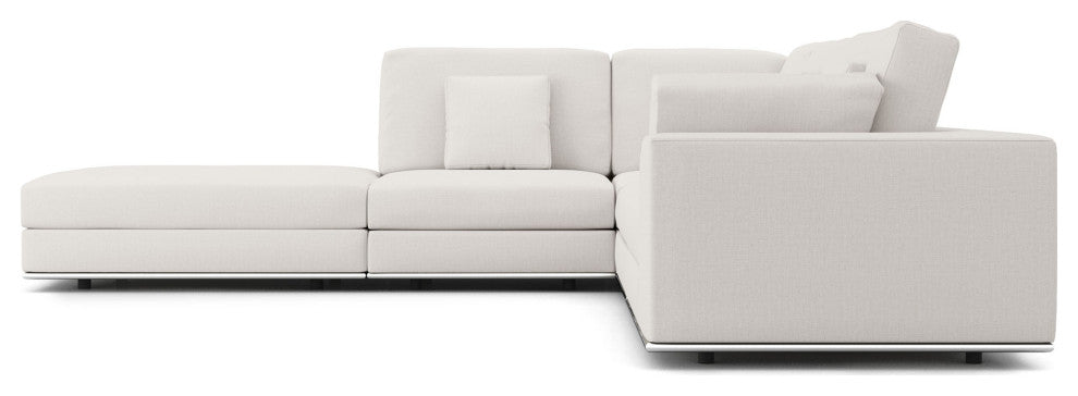 Perry Sectional 1 Arm Corner Open Sofa, Chalk Fabric