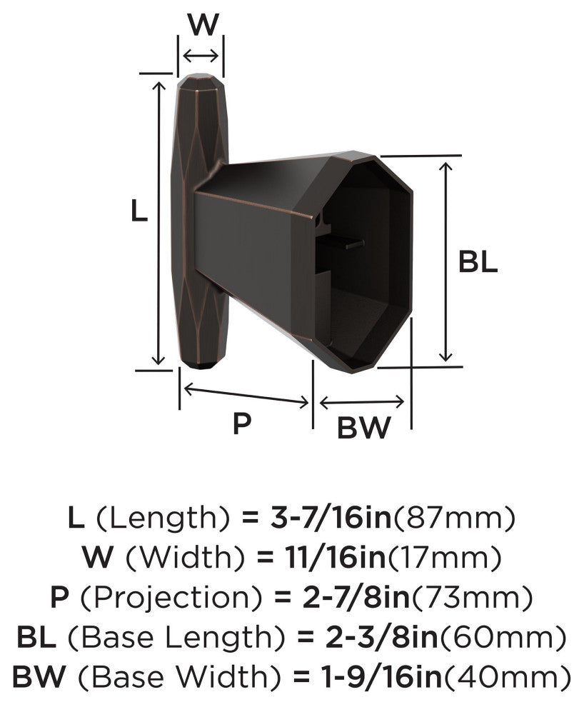 St. Vincent Contemporary Single Robe Hook, Oil Rubbed Bronze