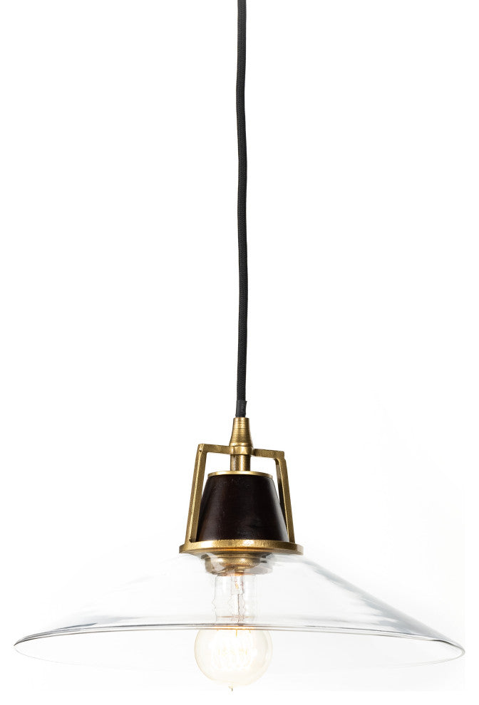 Novak Glass Pendant-Antique Brass