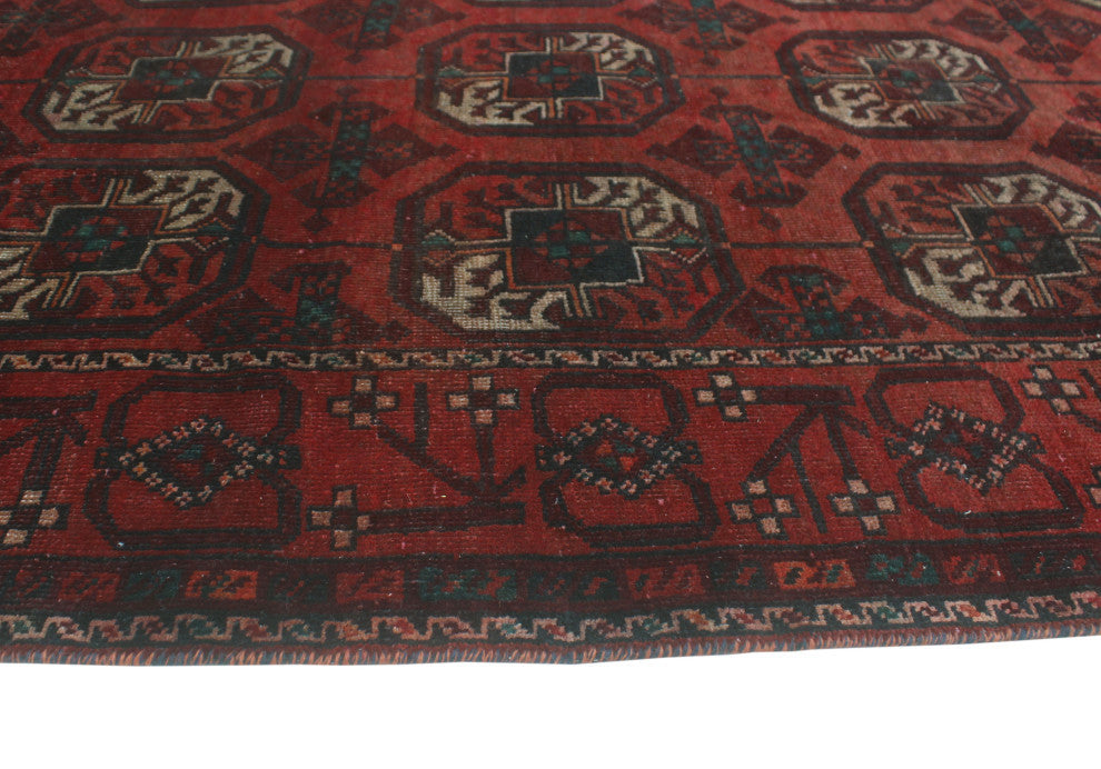 Vintage Distressed Adalia Red/Burgundy Rug, 3'6x6'10