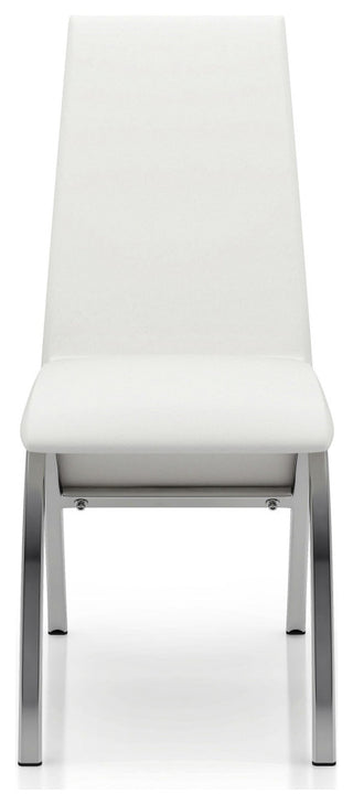 Furniture of America Duell White Faux Leather Dining Chair (Set of 2)