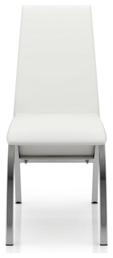 Furniture of America Duell White Faux Leather Dining Chair (Set of 2)