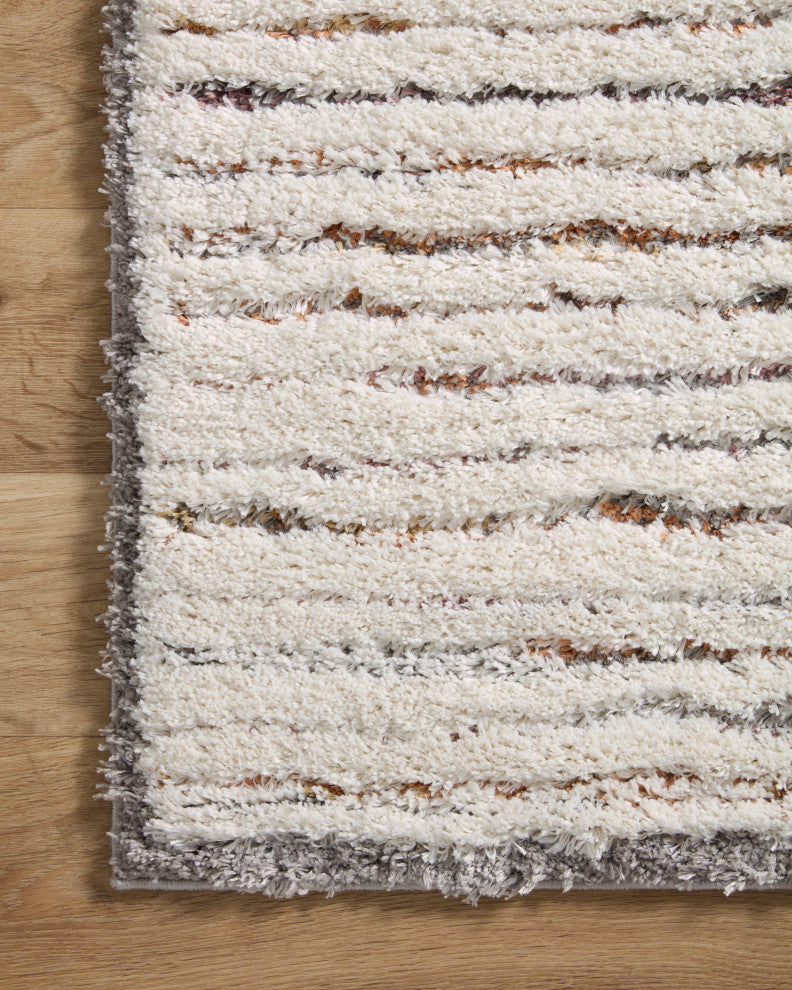 Loloi Levitt Shag Ivory / Multi 18" x 18" Sample Rug