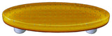 Art Glass Bubbles Pull Oval, Black Post, Bubbles Pumpkin Orange