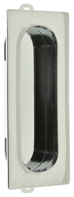 Genuine Solid Brass Rectangular Flush Pull, Polished Chrome