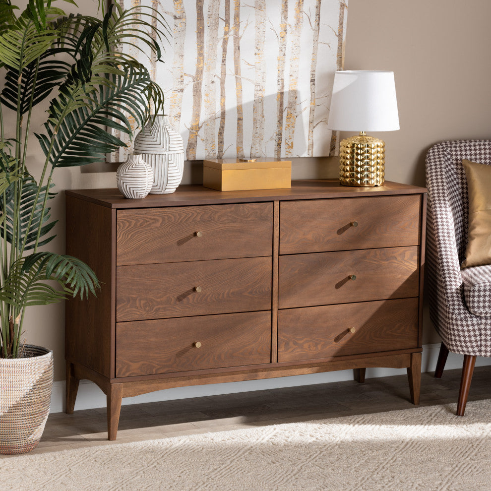 Adena Mid-Century Dresser, Ash Walnut