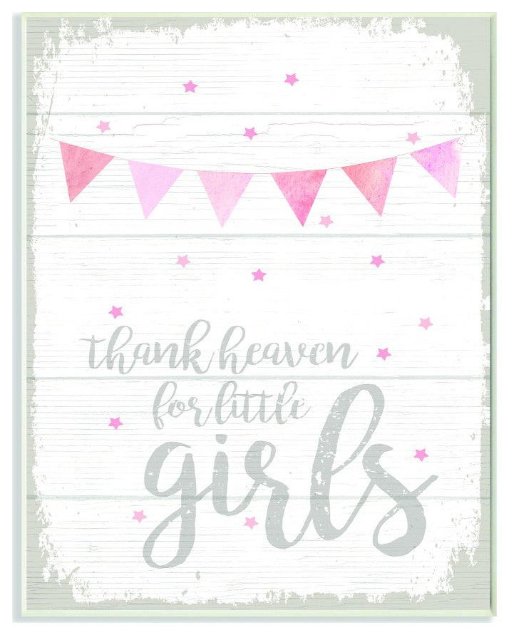 The Kids Room by Stupell Thank Heaven Girls Pink Kids Word Design, 13 x 19