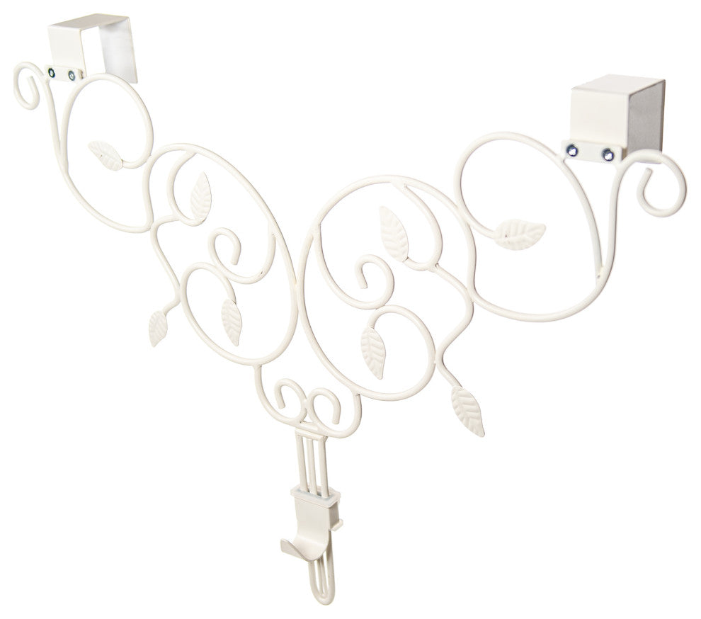 Adjustable Wreath Hanger for Door Ivy, White