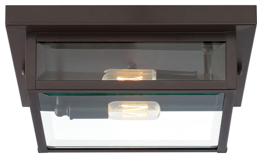 James Allan QZCF42787 Kent 2 Light 12"W Flush Mount Ceiling - Earth Black