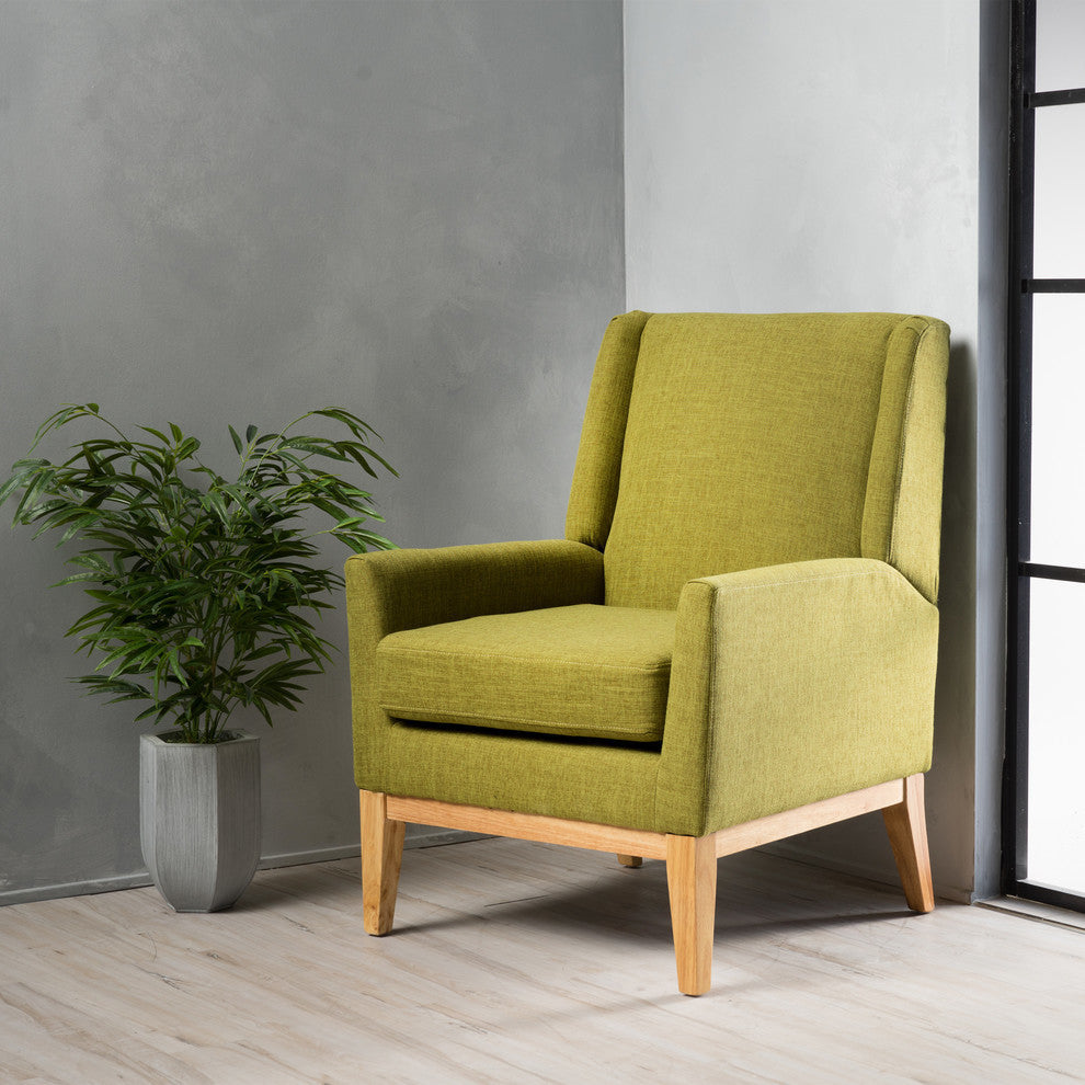 GDF Studio Kronen Mid Century Design Fabric Accent Chair, Green