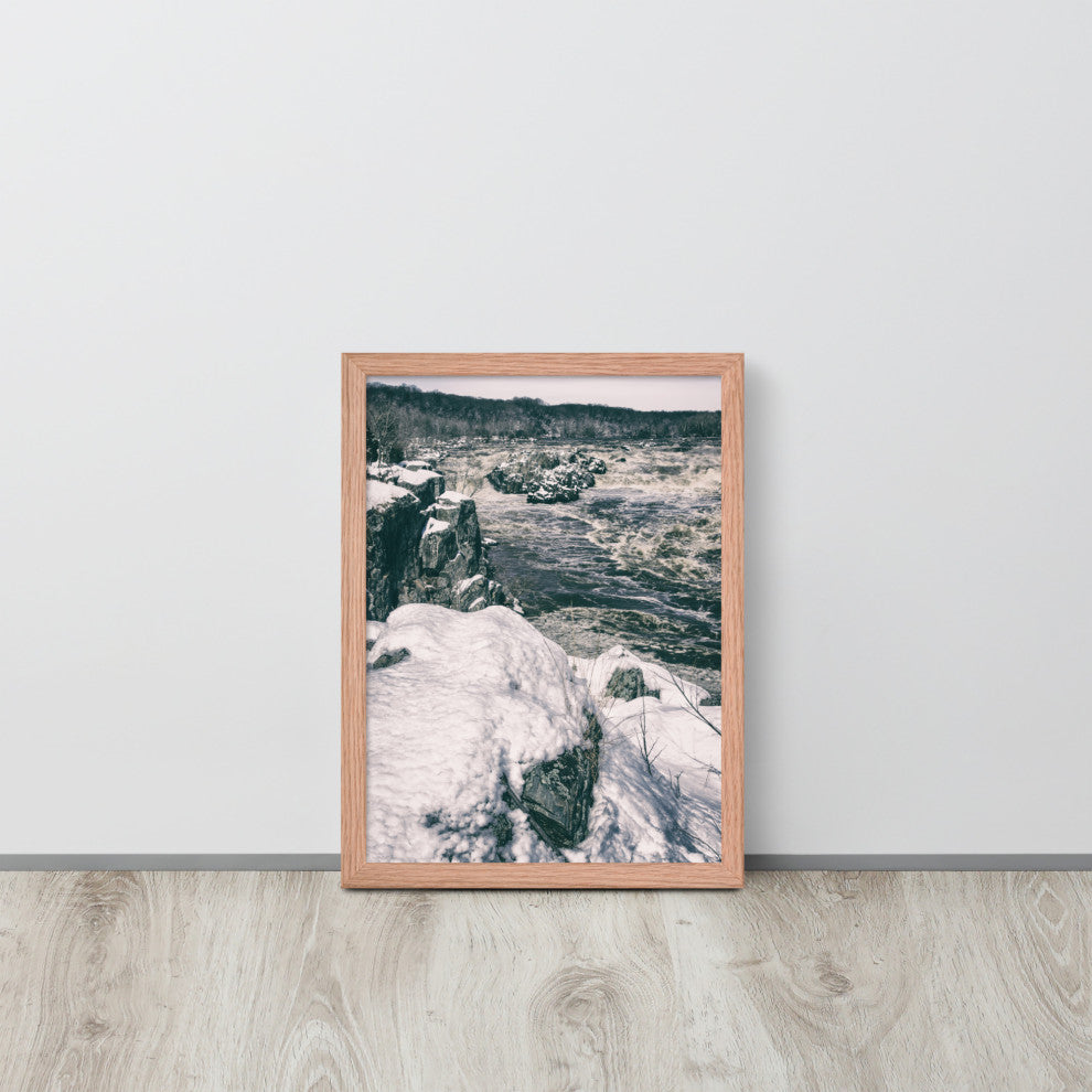 Great Falls Vintage Rural Landscape Framed Photo Paper Wall Art Prints, Red Oak, 12" X 16"