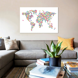 "Cats World Map" by Michael Tompsett, Canvas Print, 18x12"