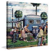 "Trailer Park Garden" Painting Print on Canvas by Stevan Dohanos