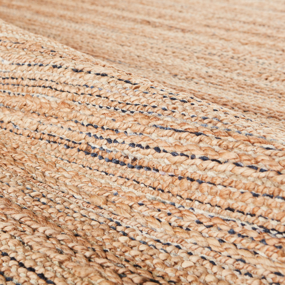 Jaipur Living Canterbury Natural Solid Tan/ Navy Area Rug 5'X8'