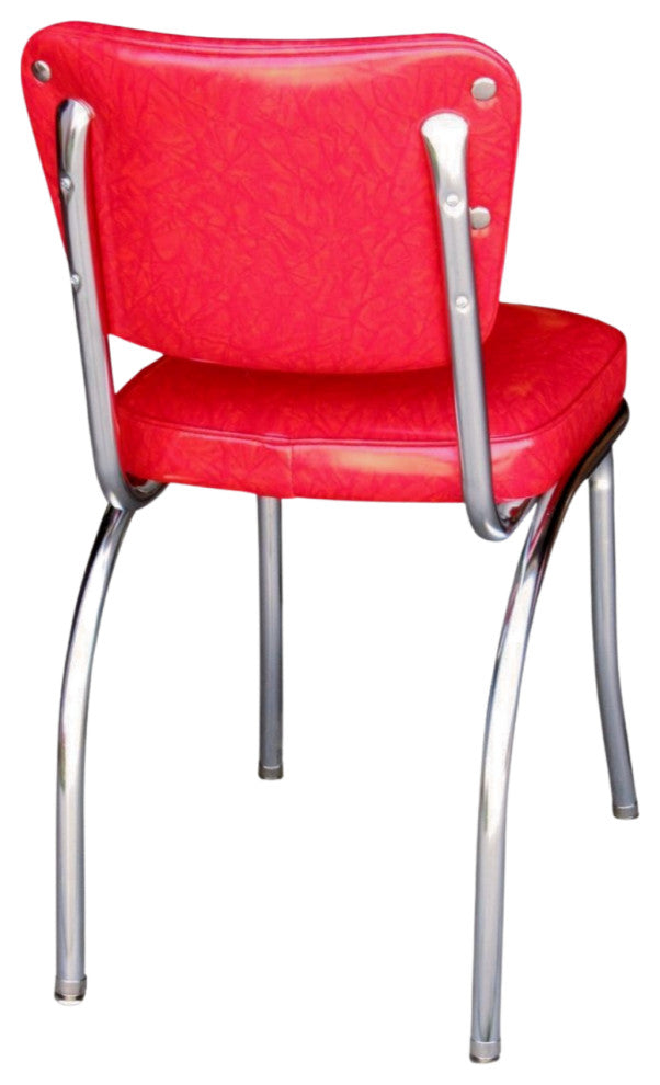 Retro Home Upholstered Dining Chair, Cracked Ice Red