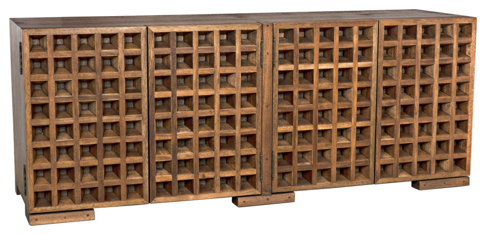 Noir Furniture Desdemona Sideboard With 2 Drawer, Bleached Elm GCON418