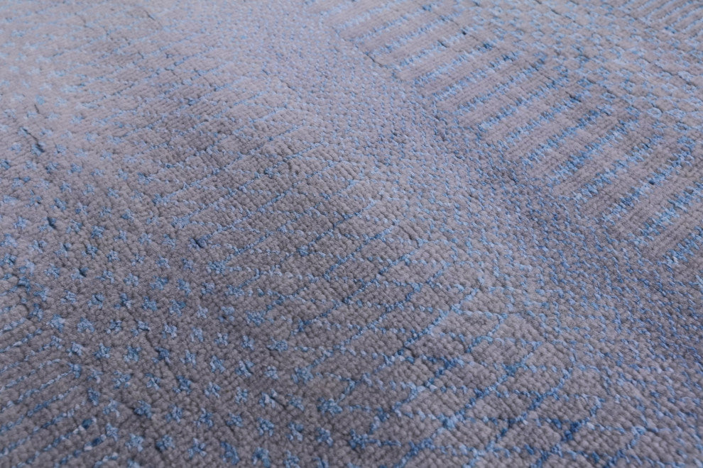 Wool and Silk Hand Knotted Savannah Grass Rug 6' 1" X 9' 3" Q11394