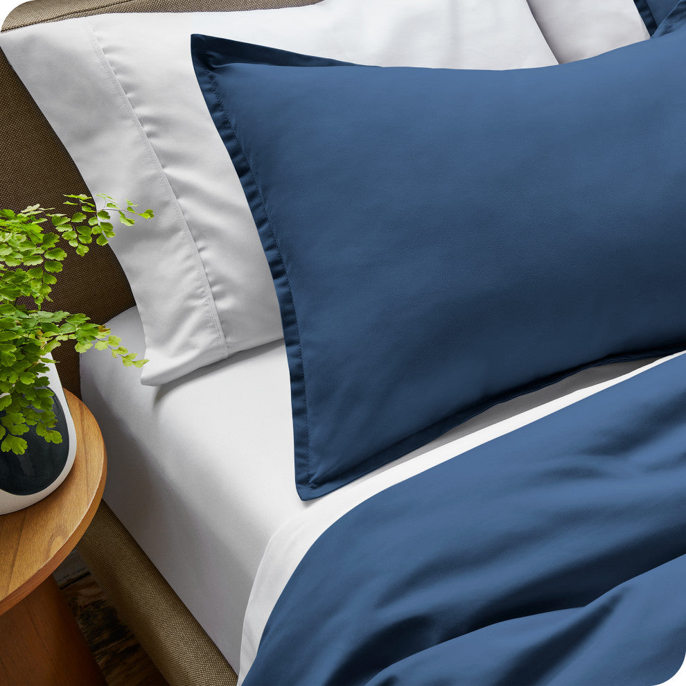 Bare Home Twin/Twin XL Microfiber Duvet Cover Set, Dark Blue
