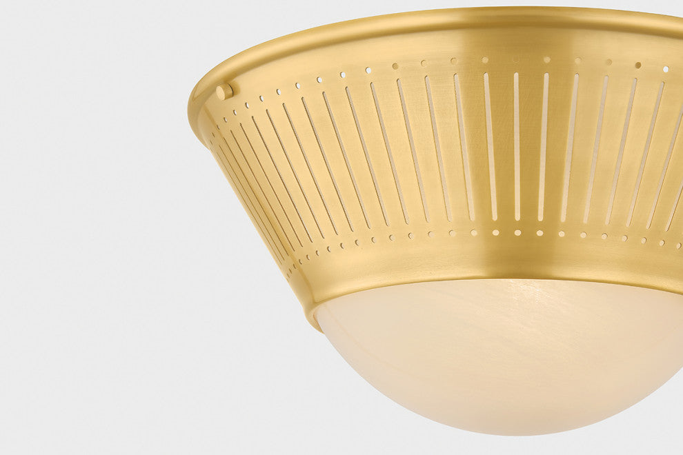 Hudson Valley Lighting Elsmere Flush Mount, Aged Brass