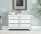 Dresser 6 Drawers 48" W X 18" D" X 32" H, Antique Silver Paint