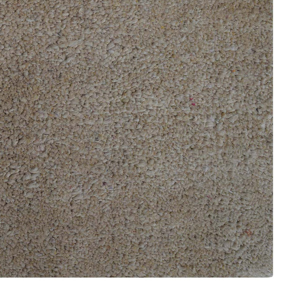 Hand Knotted Loom Silk Mix Area Rug Solid Beige