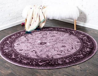 Rug Unique Loom La Jolla Violet Round 6' 0 x 6' 0