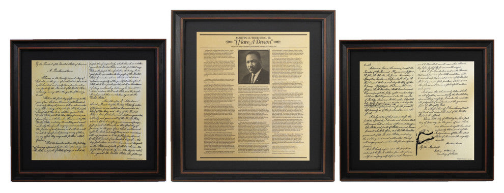 Framed MLK "I Have A Dream" Speech & Emancipation Proclamation Set