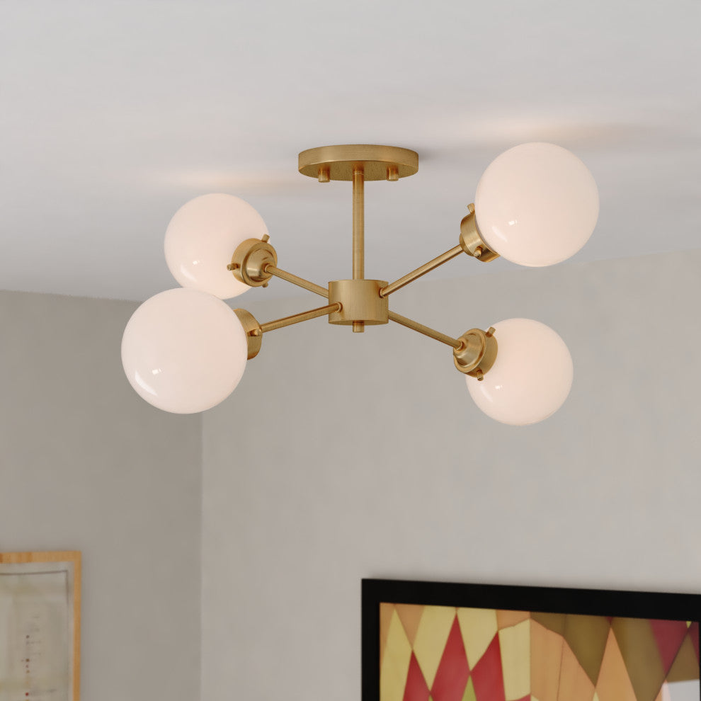 Orbit 20" Semi Flush Ceiling Light Muted Brass