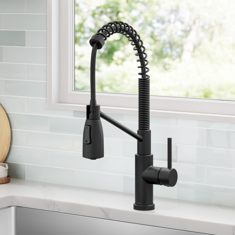 KRAUS Coda Commercial Style 2-Function 1-Handle Pull Down Kitchen Faucet, MB