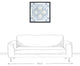 Blue and White Watercolor Tile 24x24 Black Floating Framed Canvas