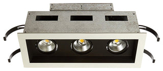 Mini Multiple LED Three-Light Remodel Housing With and-Light 2700K Flood, Black