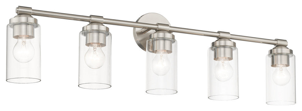 Whittier 5-Light Brushed Nickel Large Vanity Sconce