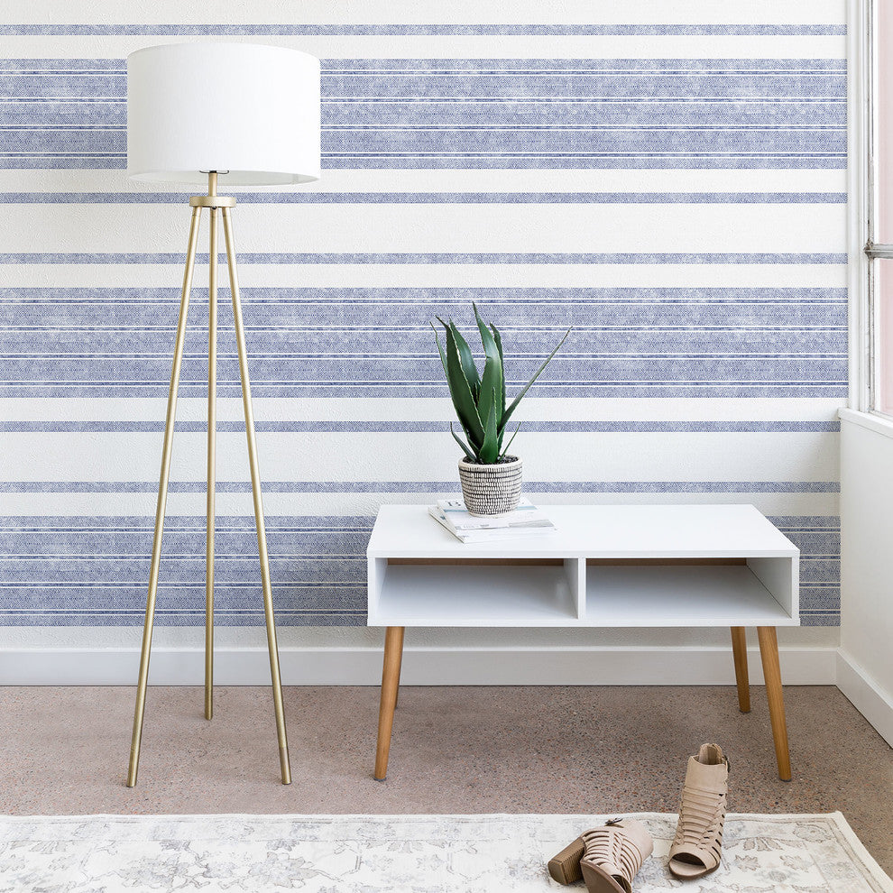 Deny Designs Holli Zollinger Capri Stripes Wallpaper, Blue, 2'x4'
