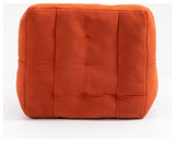 Memory Foam Padded Bean Bag Sofa with Ottoman, Comfy Velvet, Red
