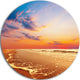 Fascinating Beach With Flowing Waves, Seascape Disc Metal Wall Art, 11"