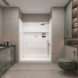 60" x 32" 4-Piece Direct-to-Stud Alcove Shower Wall Kit, White