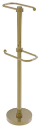 Free Standing Two Roll Toilet Tissue Stand, Unlacquered Brass