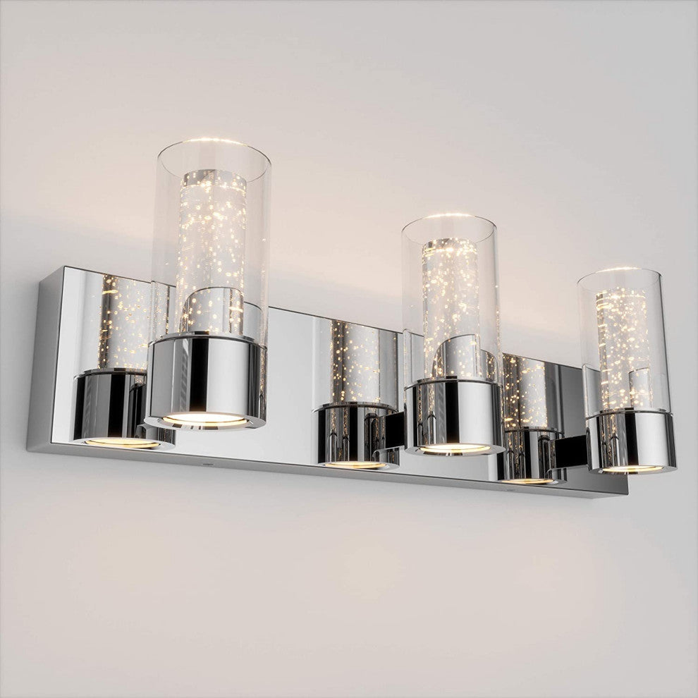 Artika Essence 3-Light Vanity Wall Light Fixture, Chrome