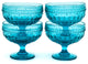 Fez Glass Footed Compote Set of 4, Turquoise